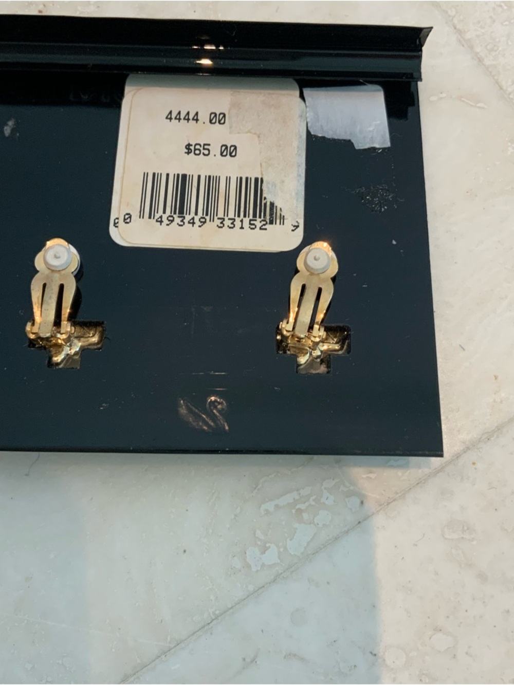 Elegant Swarovski Gold-Tone Crystal Clip Earrings NWT - Picture 2 of 2